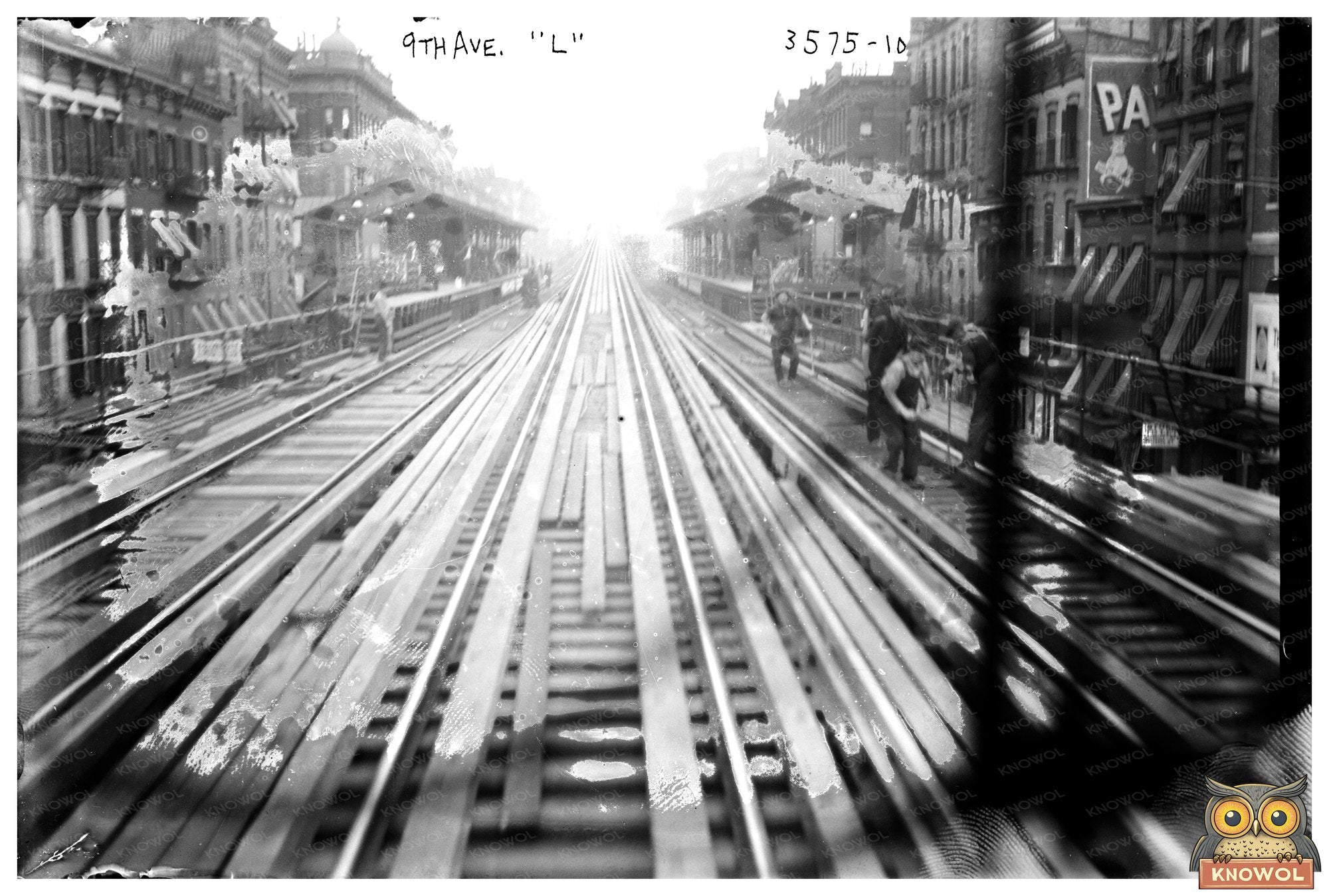 Historic 9th Ave. Elevated Train, NYC Circa 1914