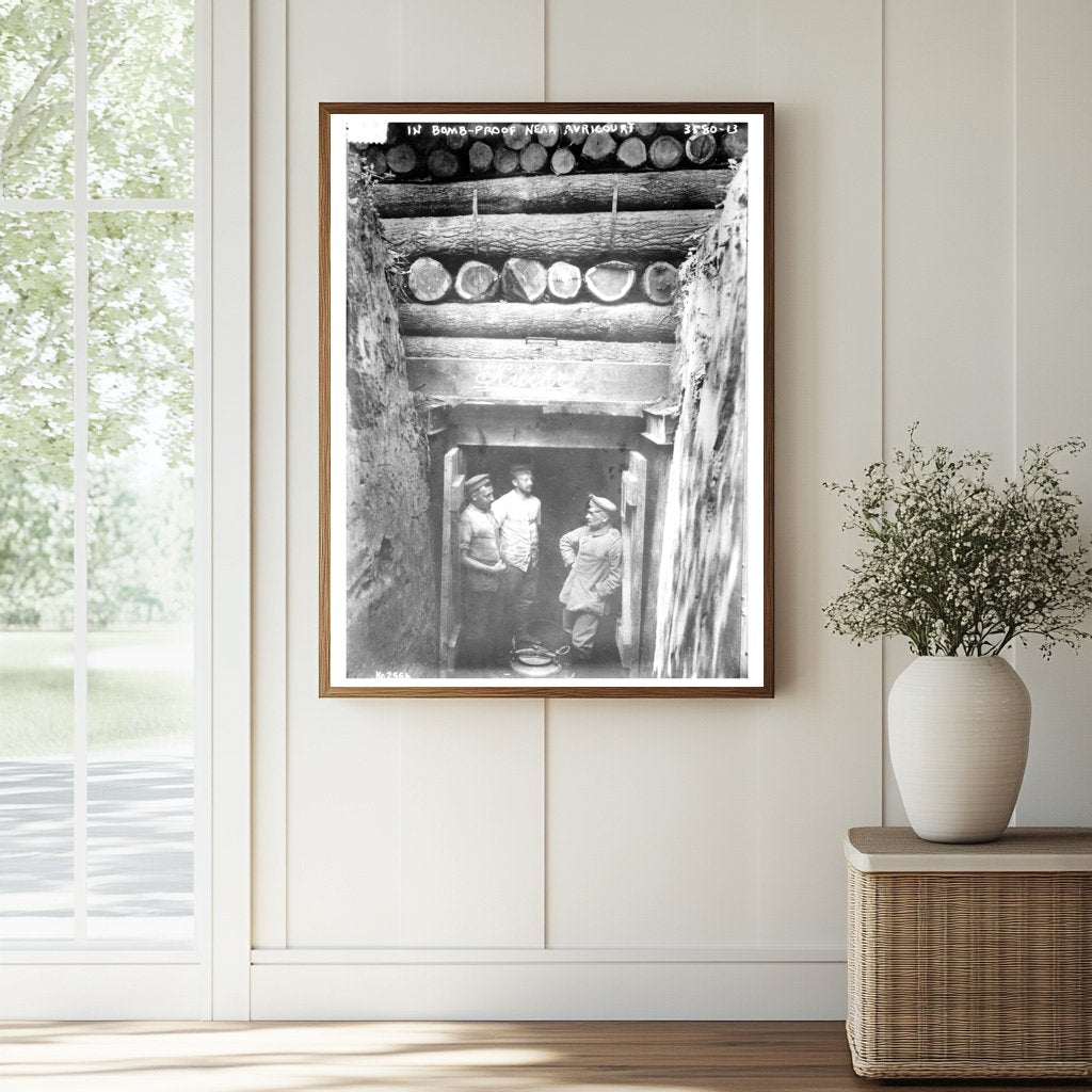 Historic In bomb-proof near Avricourt Print, Vintage Art