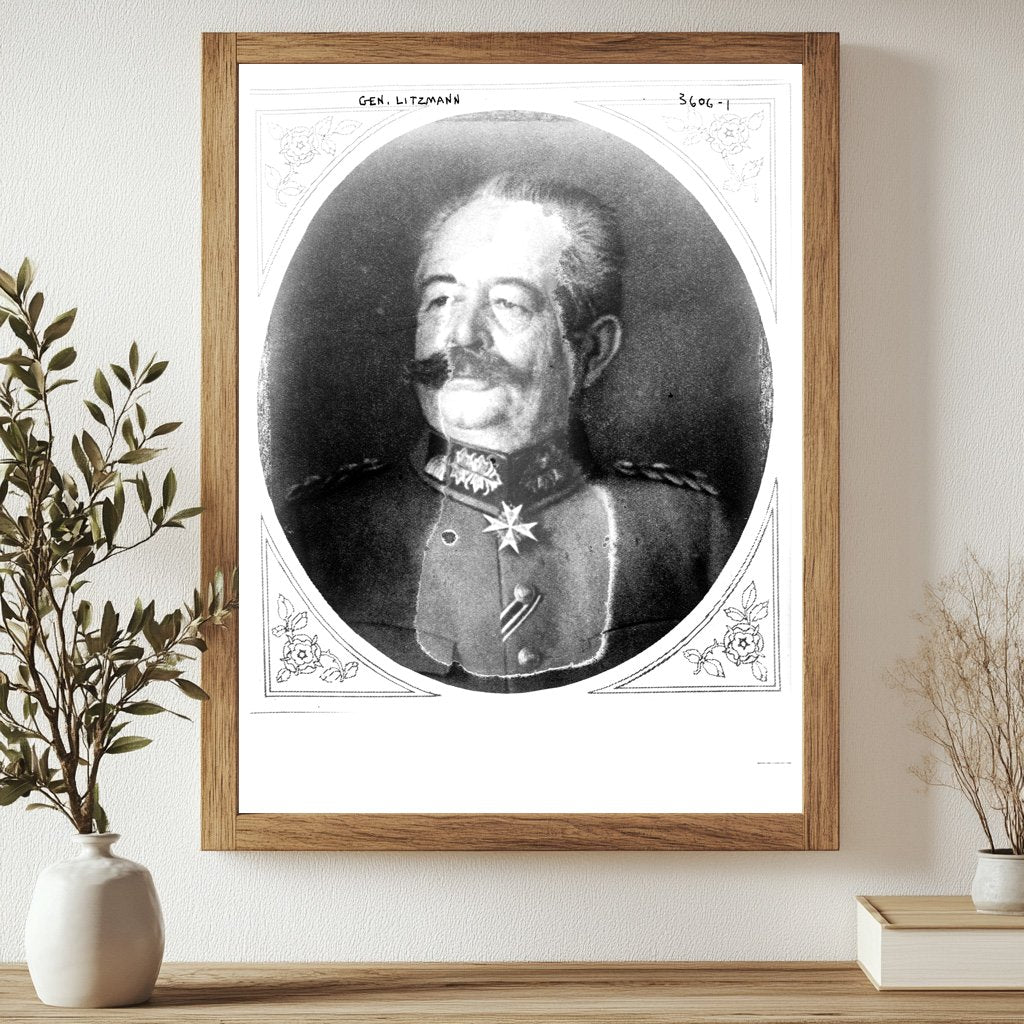 Historic Gen. Litzmann Print, Vintage Art