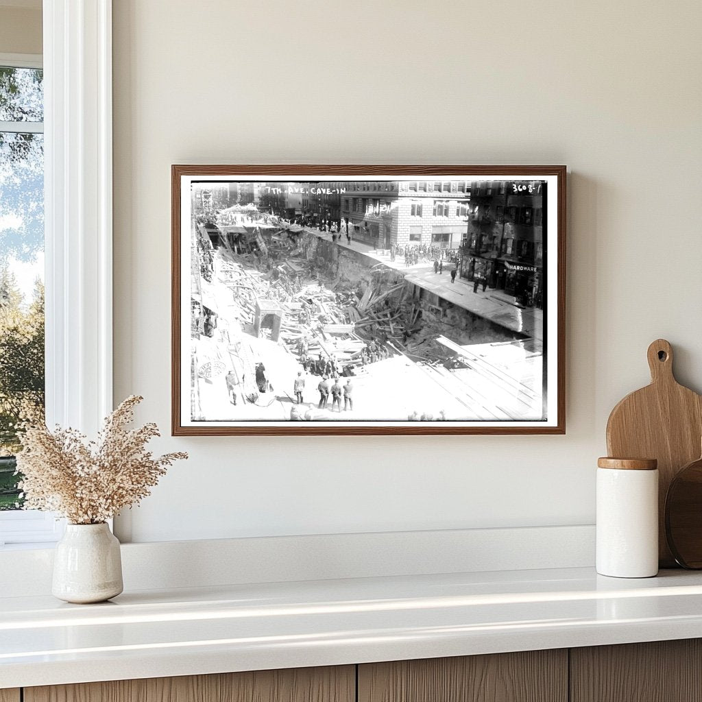 Historic 7th Avenue Cave-In: Urban Disaster Scene