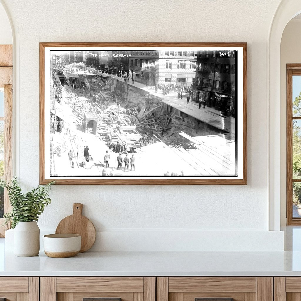 Historic 7th Avenue Cave-In: Urban Disaster Scene