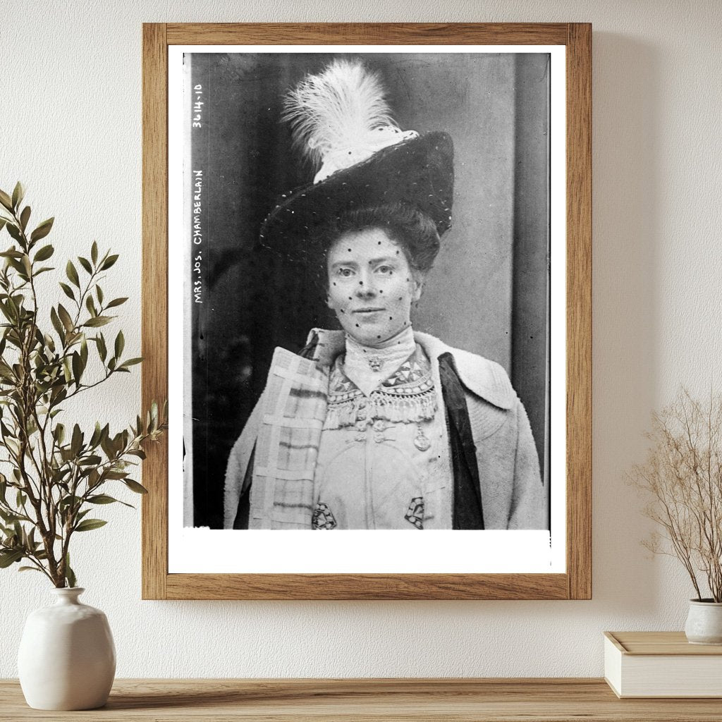 Historic Mrs. Jos. Chamberlain Print, Vintage Art