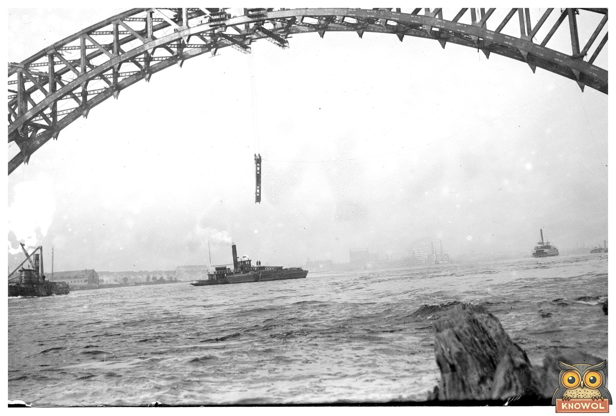 Historic Hell Gate Bridge Construction, NYC circa 1910