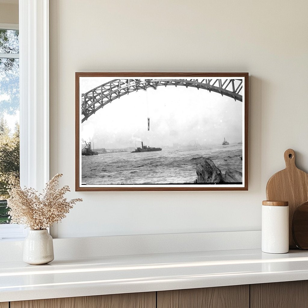 Historic Hell Gate Bridge Construction, NYC circa 1910