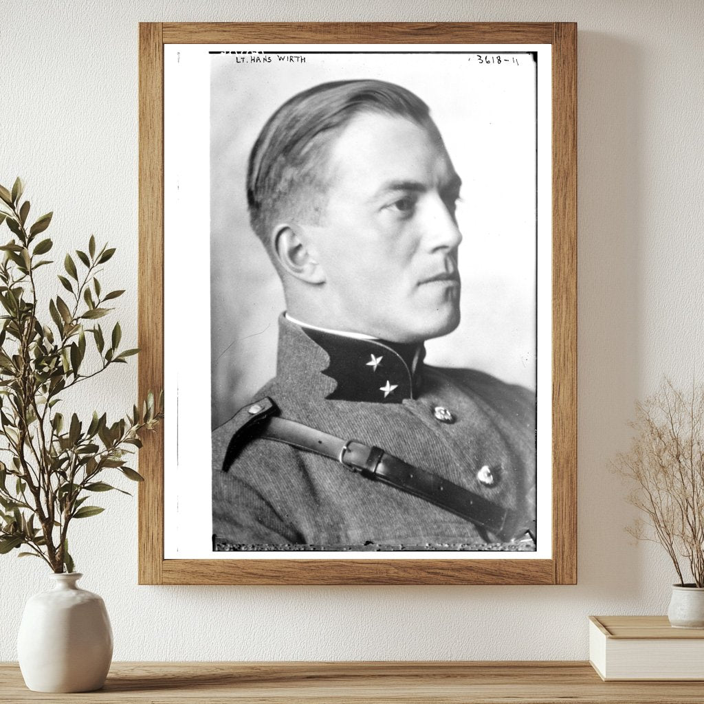 Historic Lt. Hans Wirth Print, Vintage Art