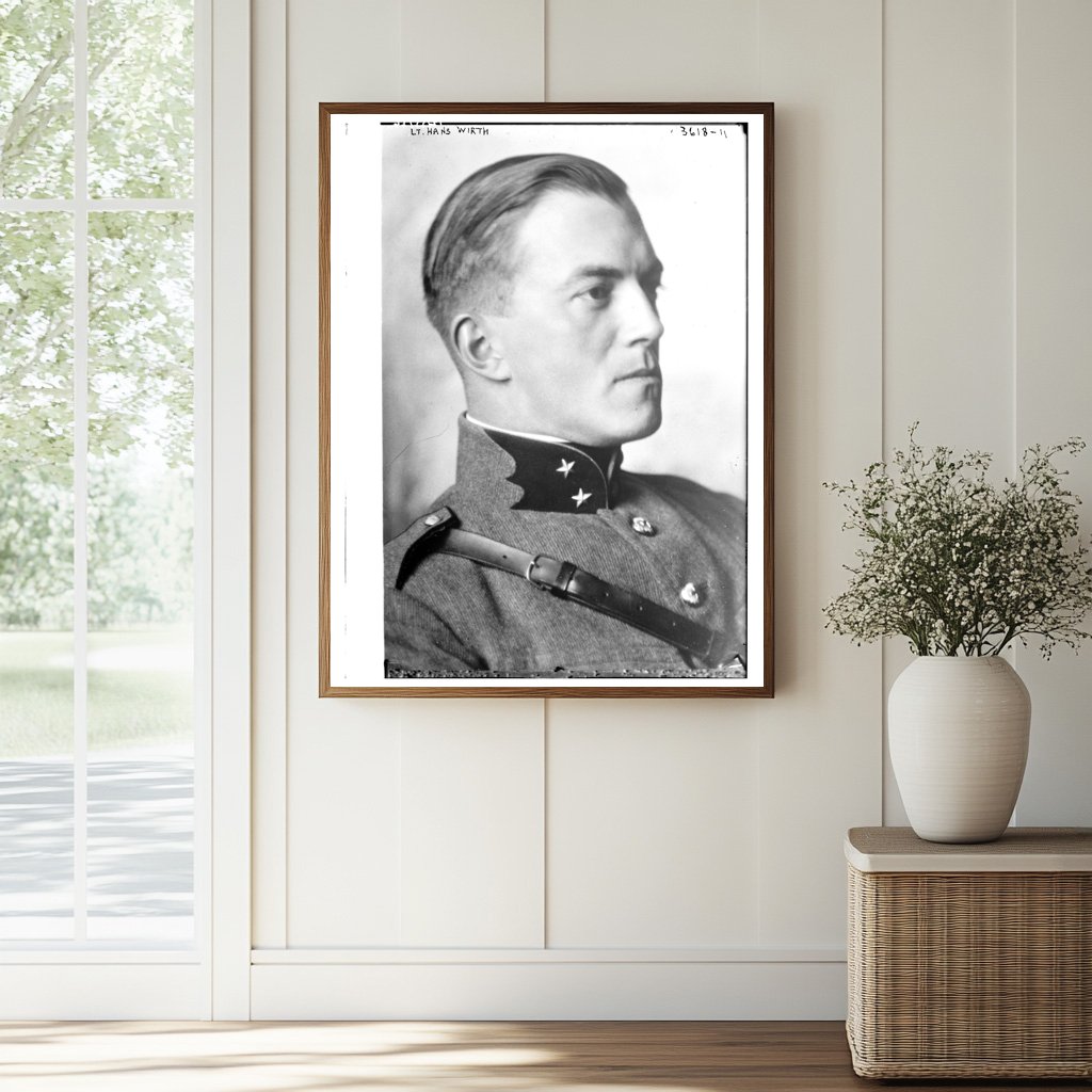 Historic Lt. Hans Wirth Print, Vintage Art
