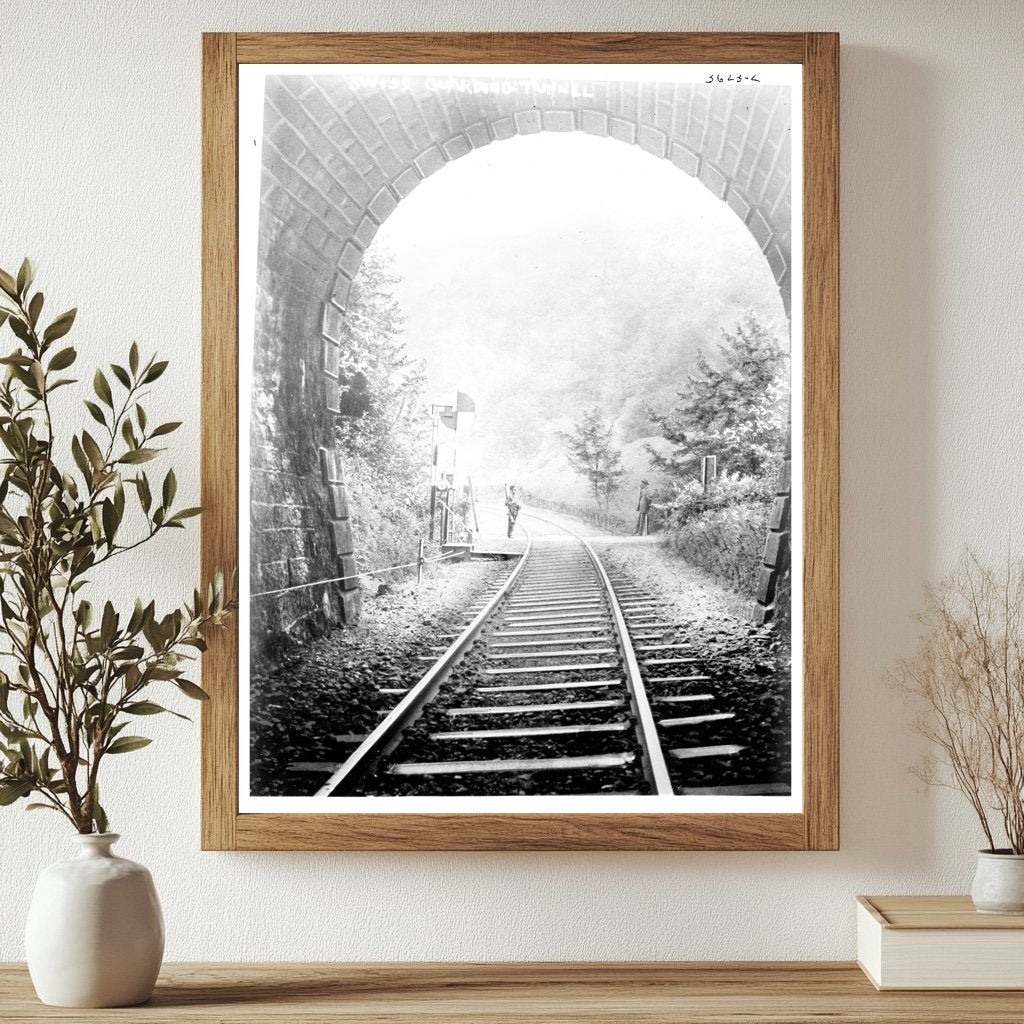 Historic Swiss guarding tunnel Print, Vintage Art