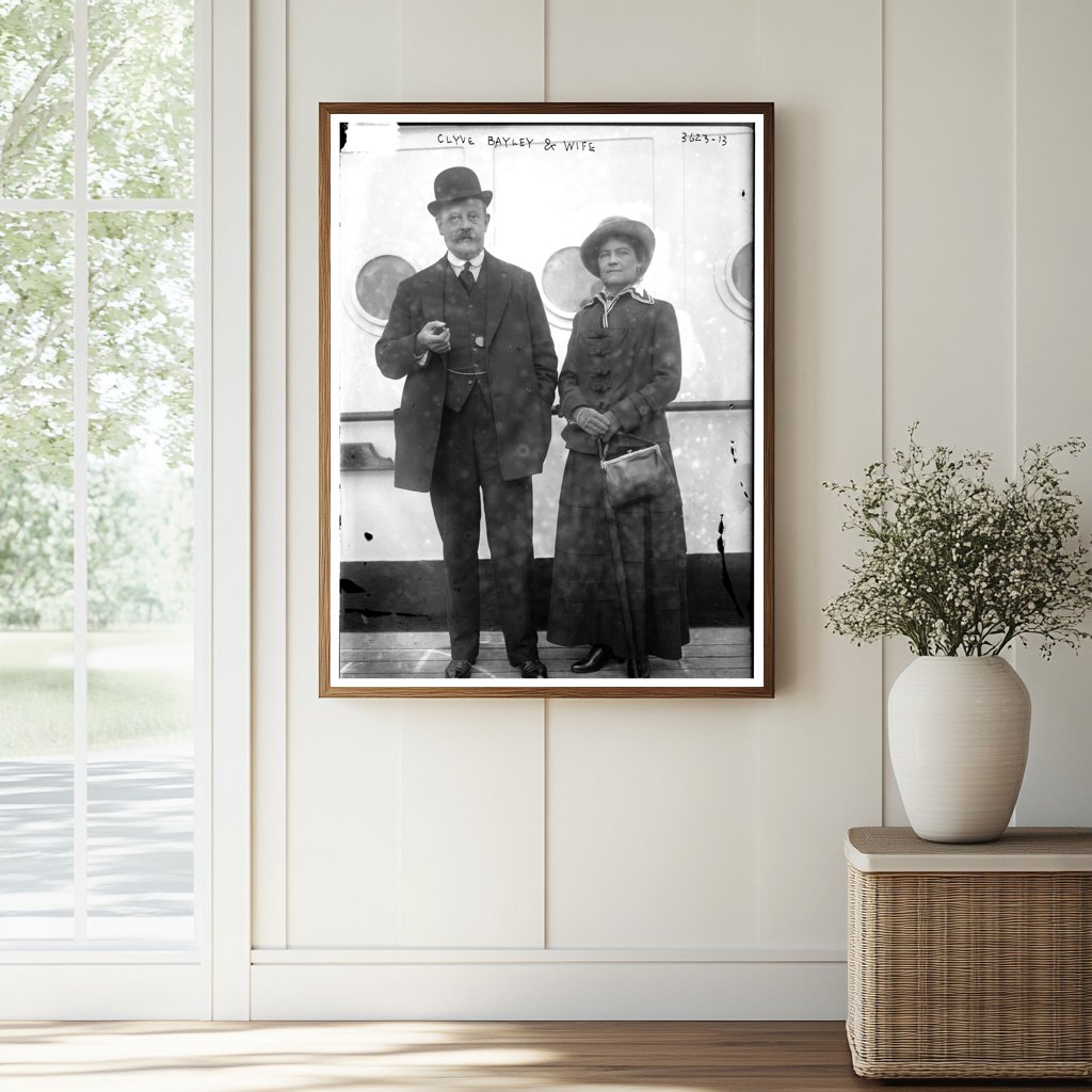 Historic Clyve Bayley and wife Print, Vintage Art