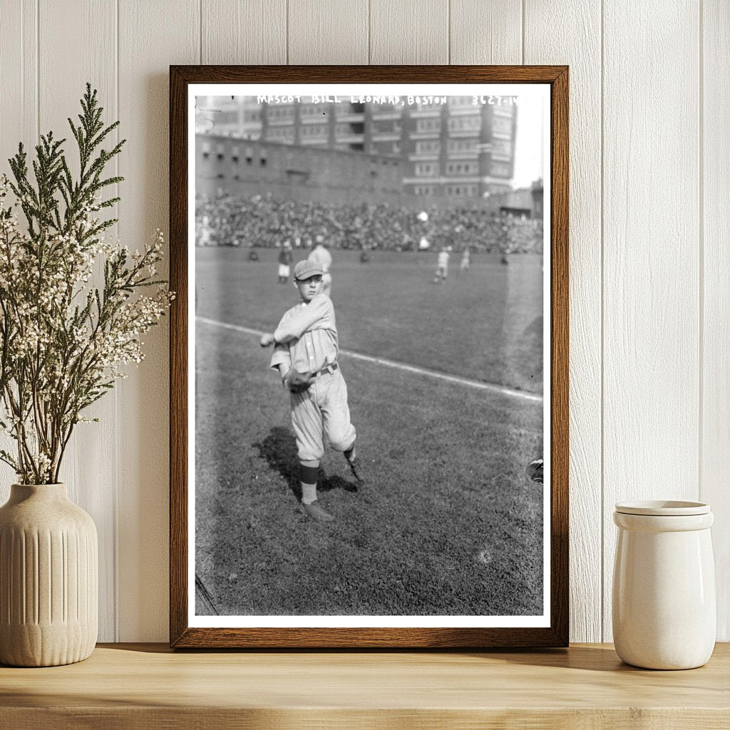 1915 Bill Leonard: Boston Red Sox Mascot in Action