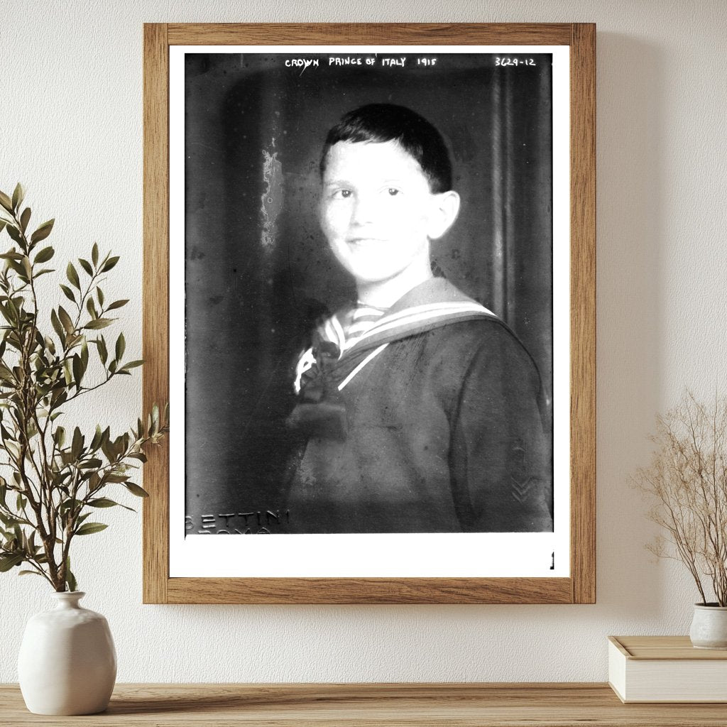 Historic Crown Prince of Italy, 1915 Print, Vintage Art