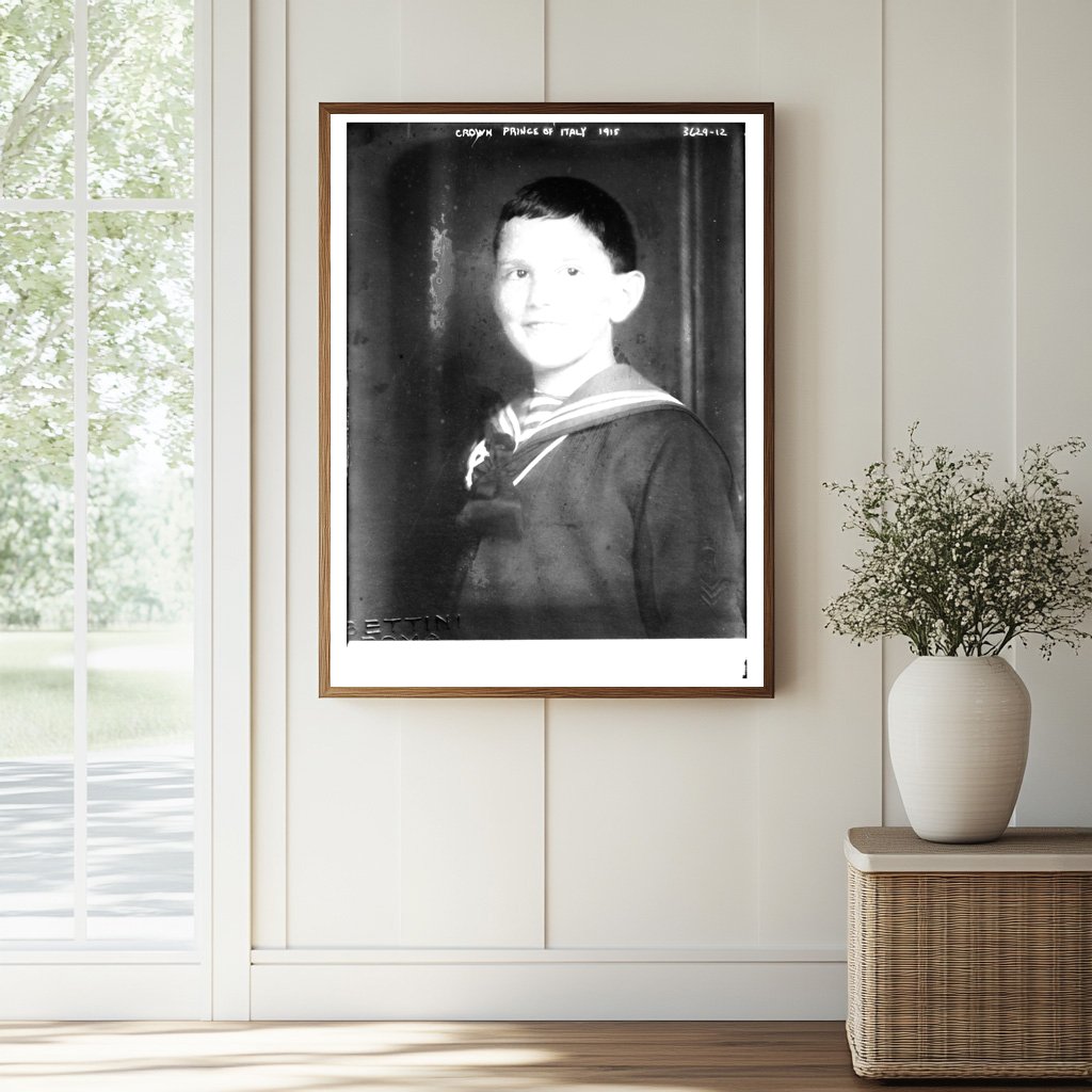 Historic Crown Prince of Italy, 1915 Print, Vintage Art