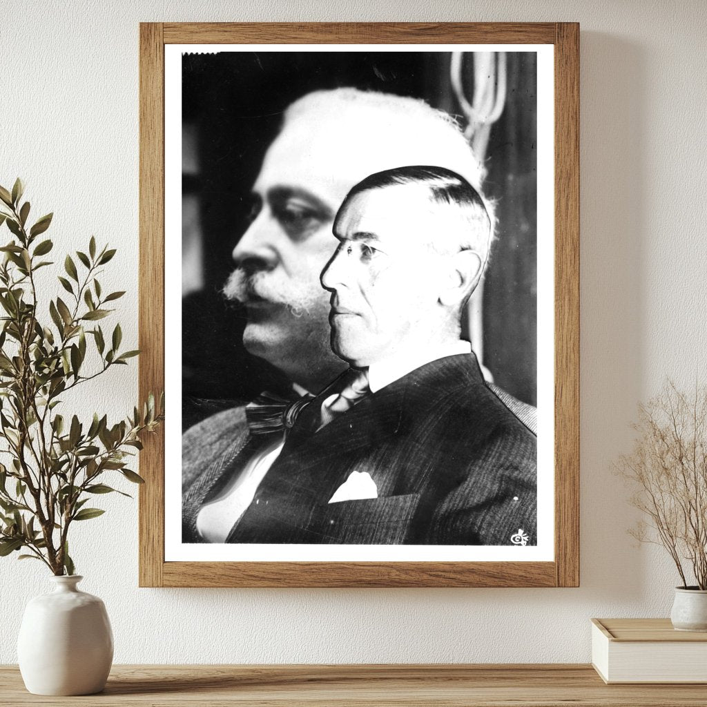 Historic Alexander Konta & Pres't Wilson Print, Vintage Art