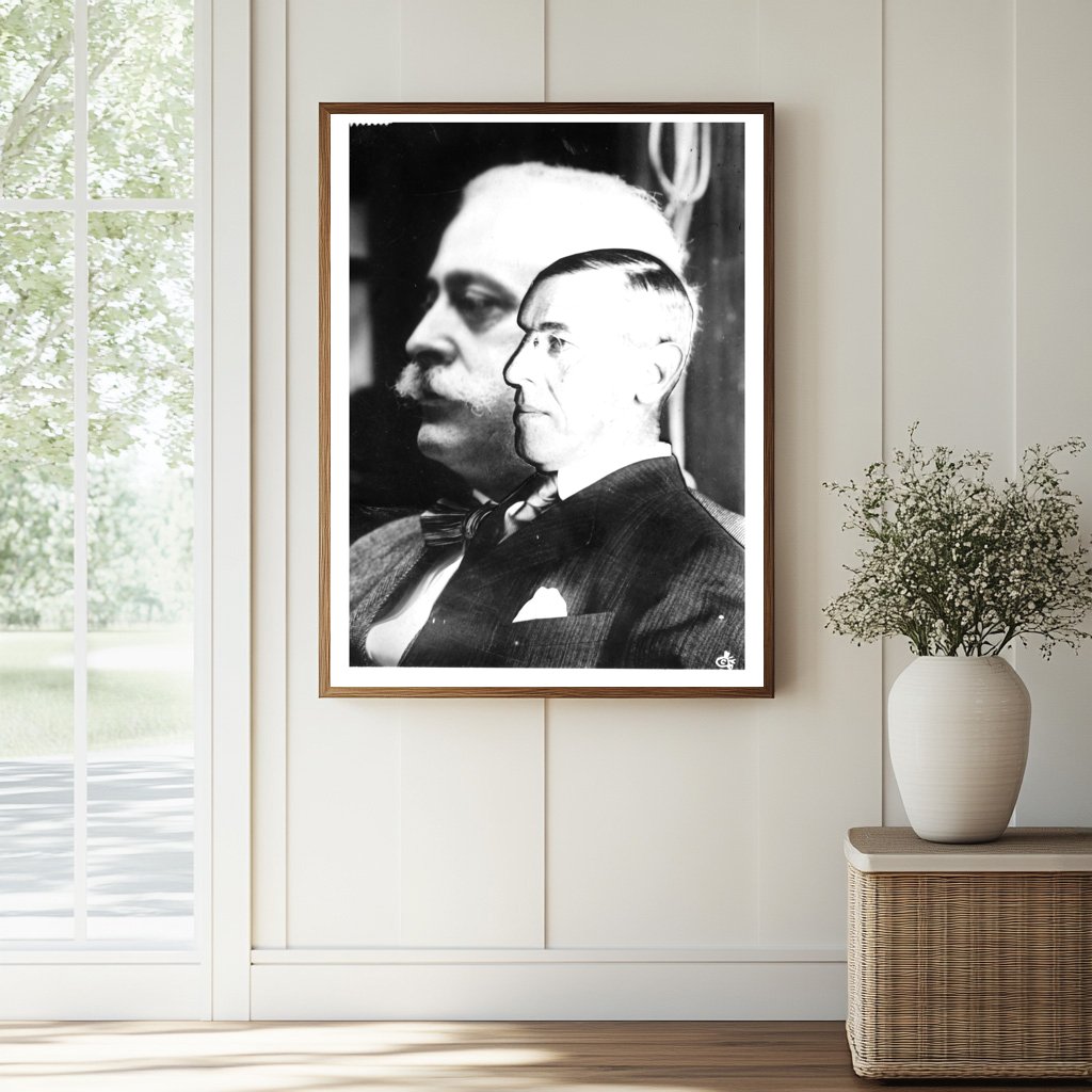 Historic Alexander Konta & Pres't Wilson Print, Vintage Art