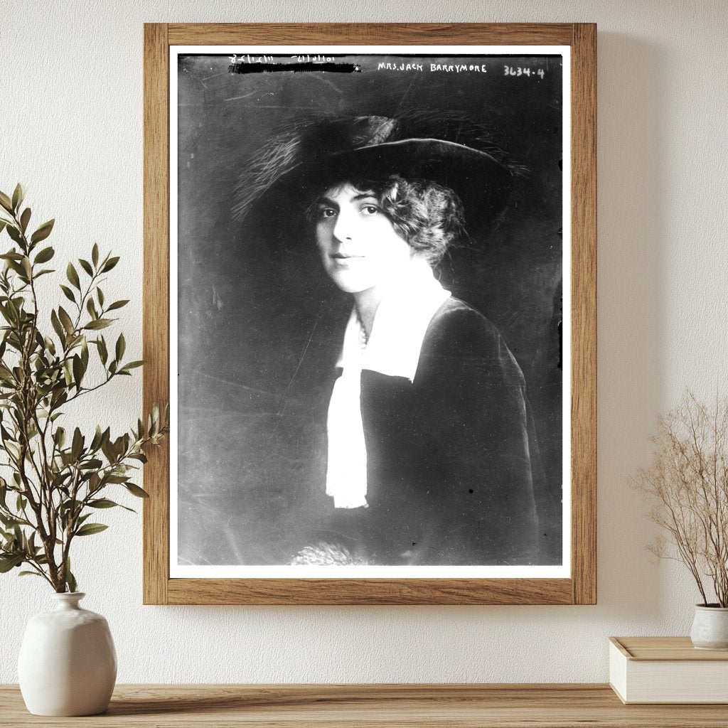 Historic Mrs. Jack Barrymore Print, Vintage Art