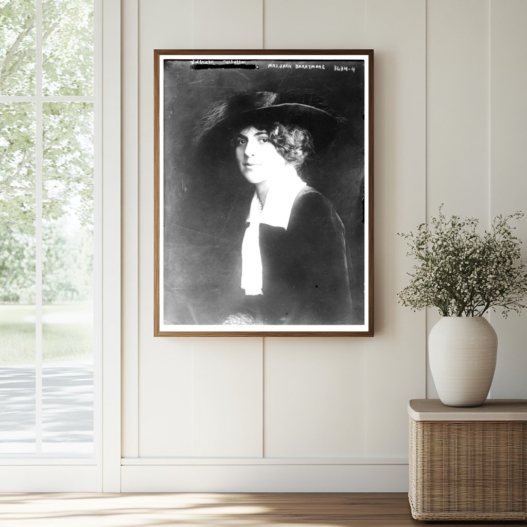 Historic Mrs. Jack Barrymore Print, Vintage Art