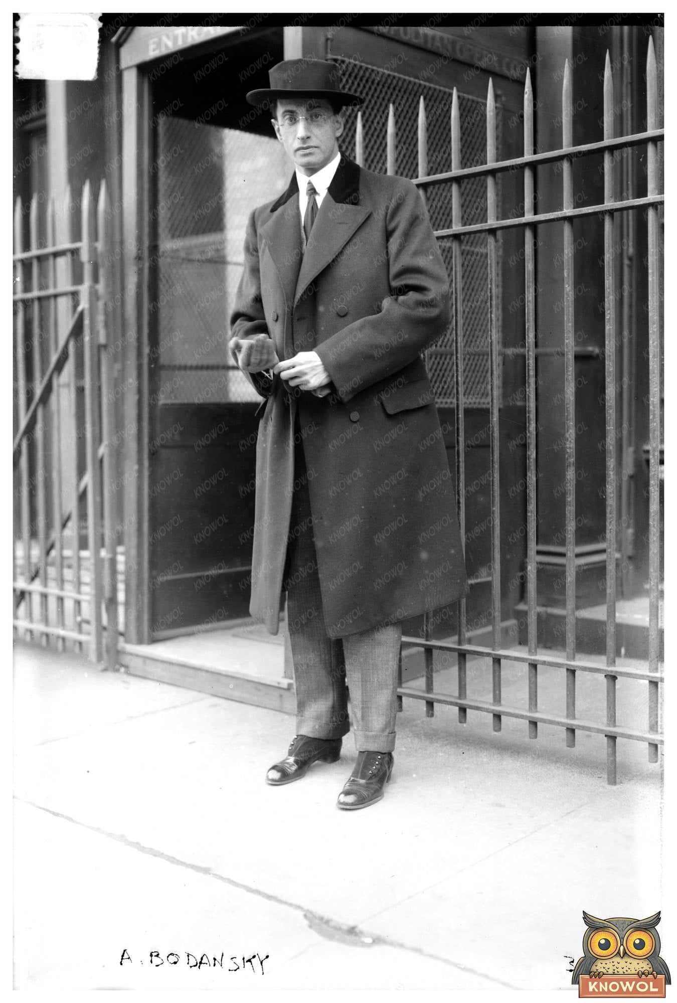 Historic Glass Negative of A. Bodansky, 1915