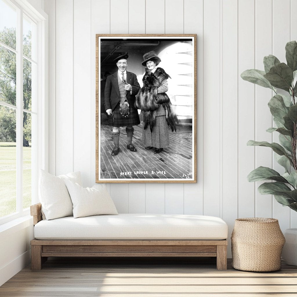 1915 Portrait of Scottish Star Harry Lauder & Spouse