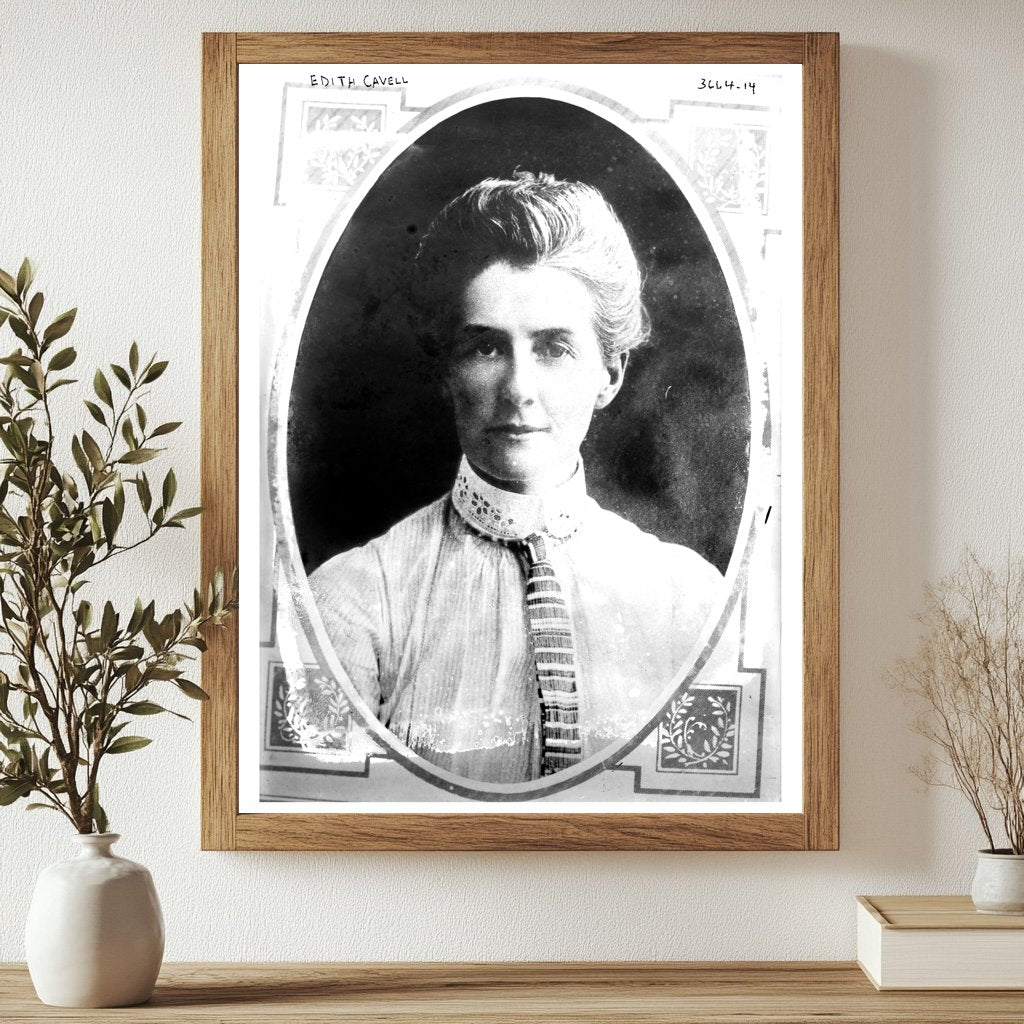 Historic Edith Cavell Print, Vintage Art