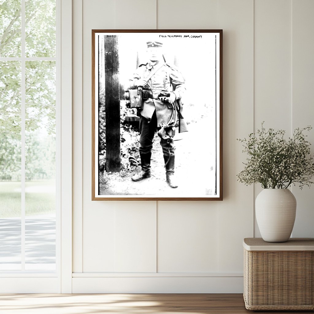 Historic Field Telephone Man, Germany Print, Vintage Art