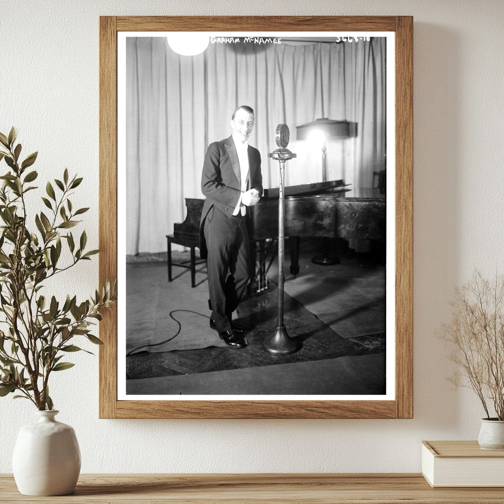 Historic Graham McNamee Print, Vintage Art