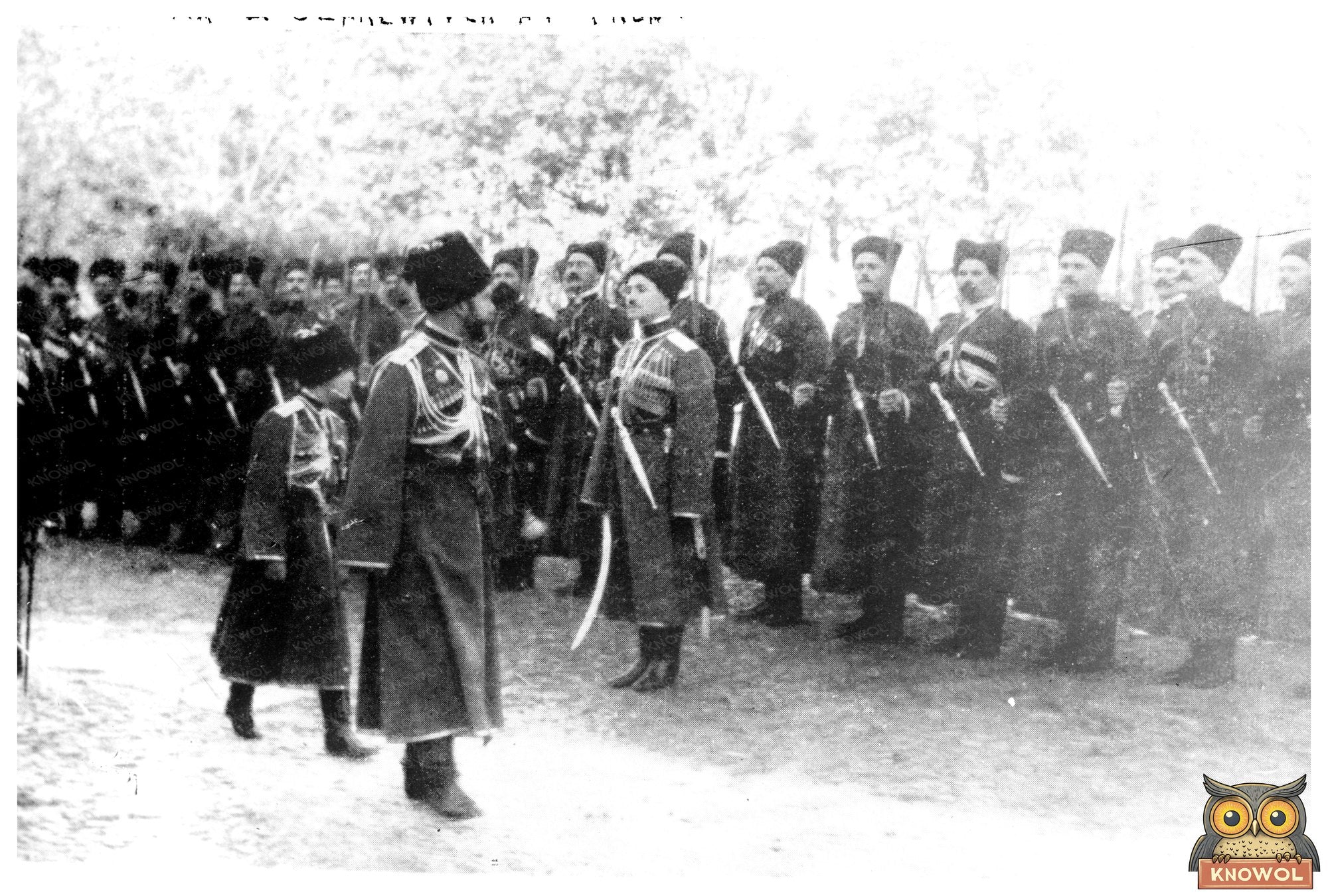 Czar Nicholas II and Alexei with Cossacks, 1910s