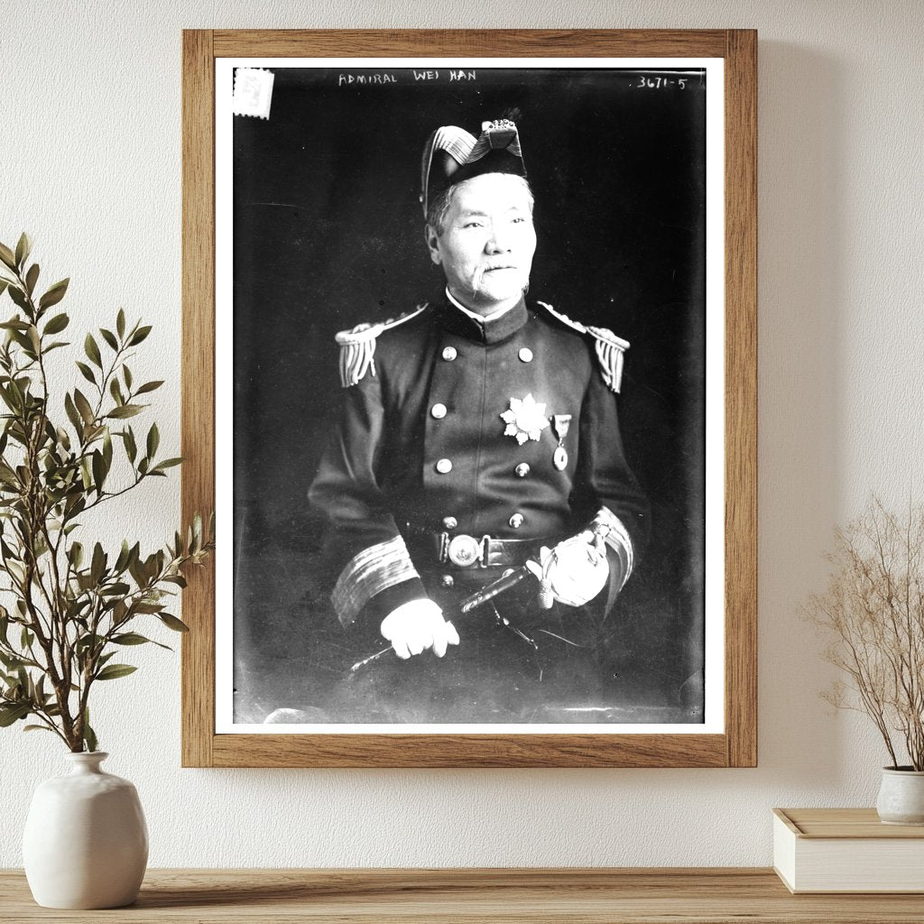 Historic Admiral Wei Han Print, Vintage Art