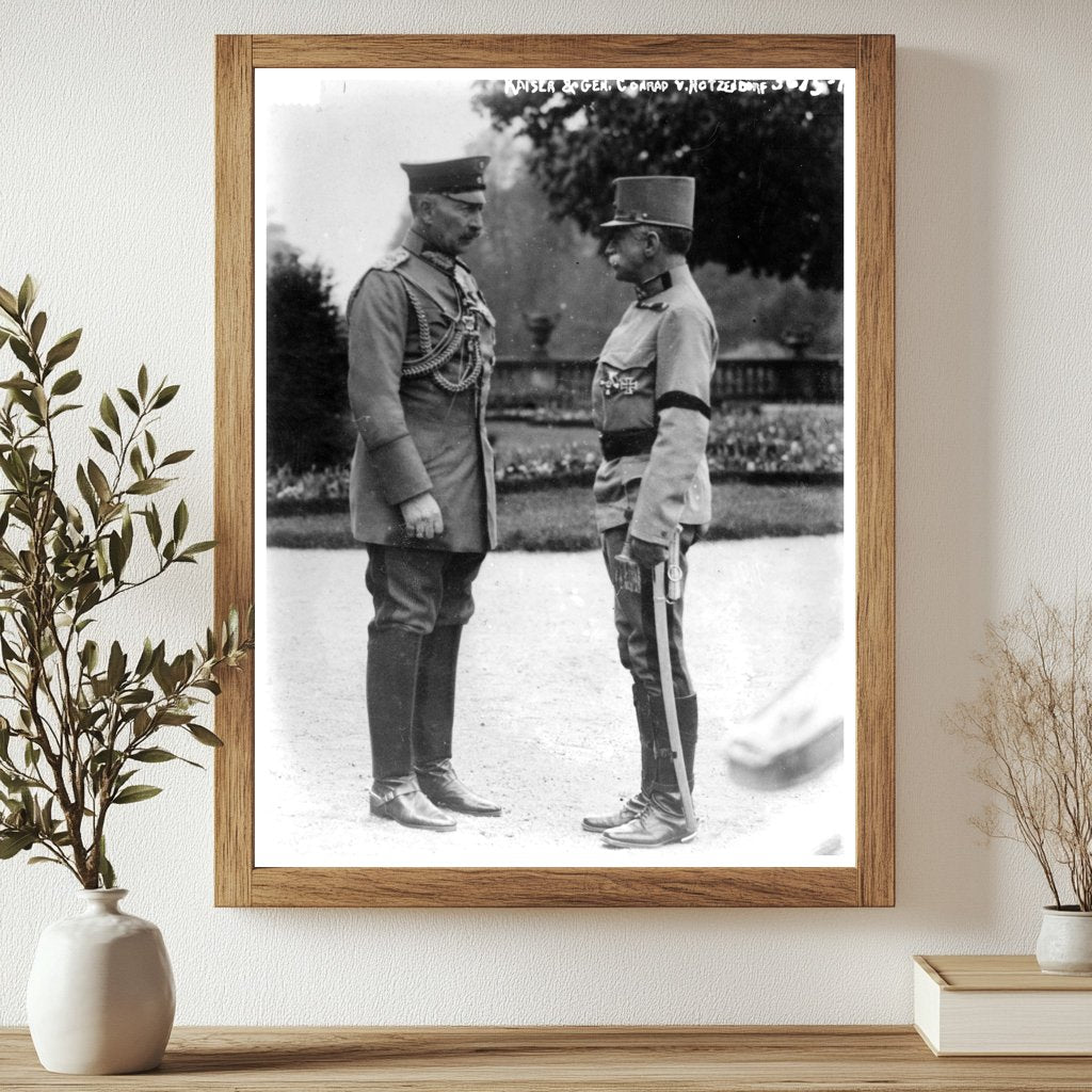 Historic Kaiser & Gen. Conrad v. Hotzendorf Print, Vintage Art