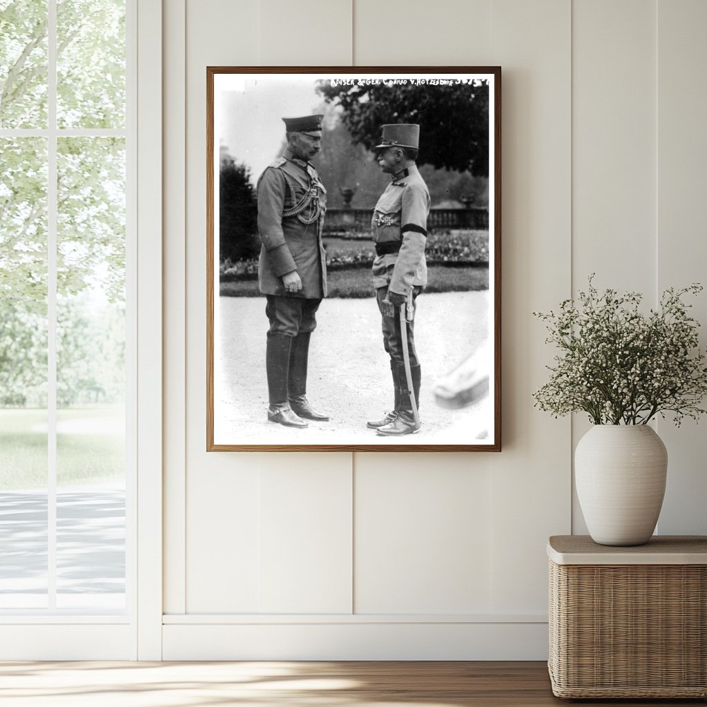 Historic Kaiser & Gen. Conrad v. Hotzendorf Print, Vintage Art