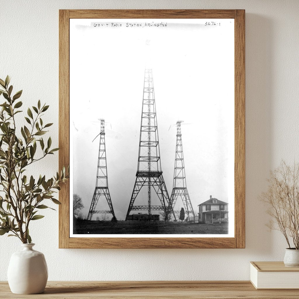 Historic Govt. Radio Station, Arlington Print, Vintage Art