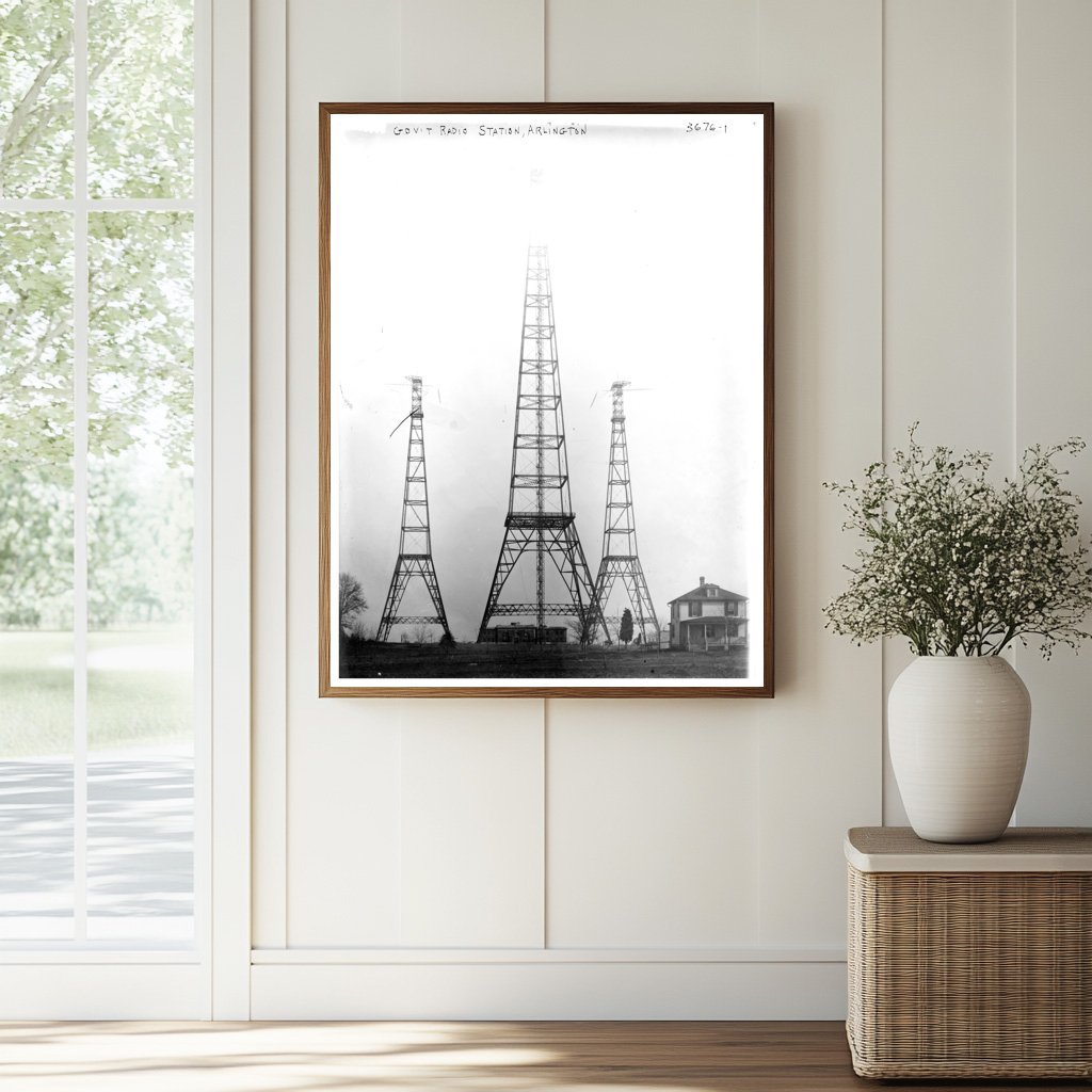 Historic Govt. Radio Station, Arlington Print, Vintage Art