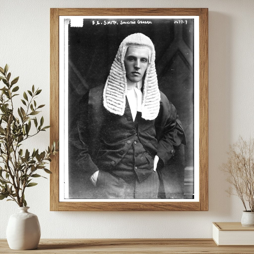 Historic F.E. Smith, Solicitor General Print, Vintage Art