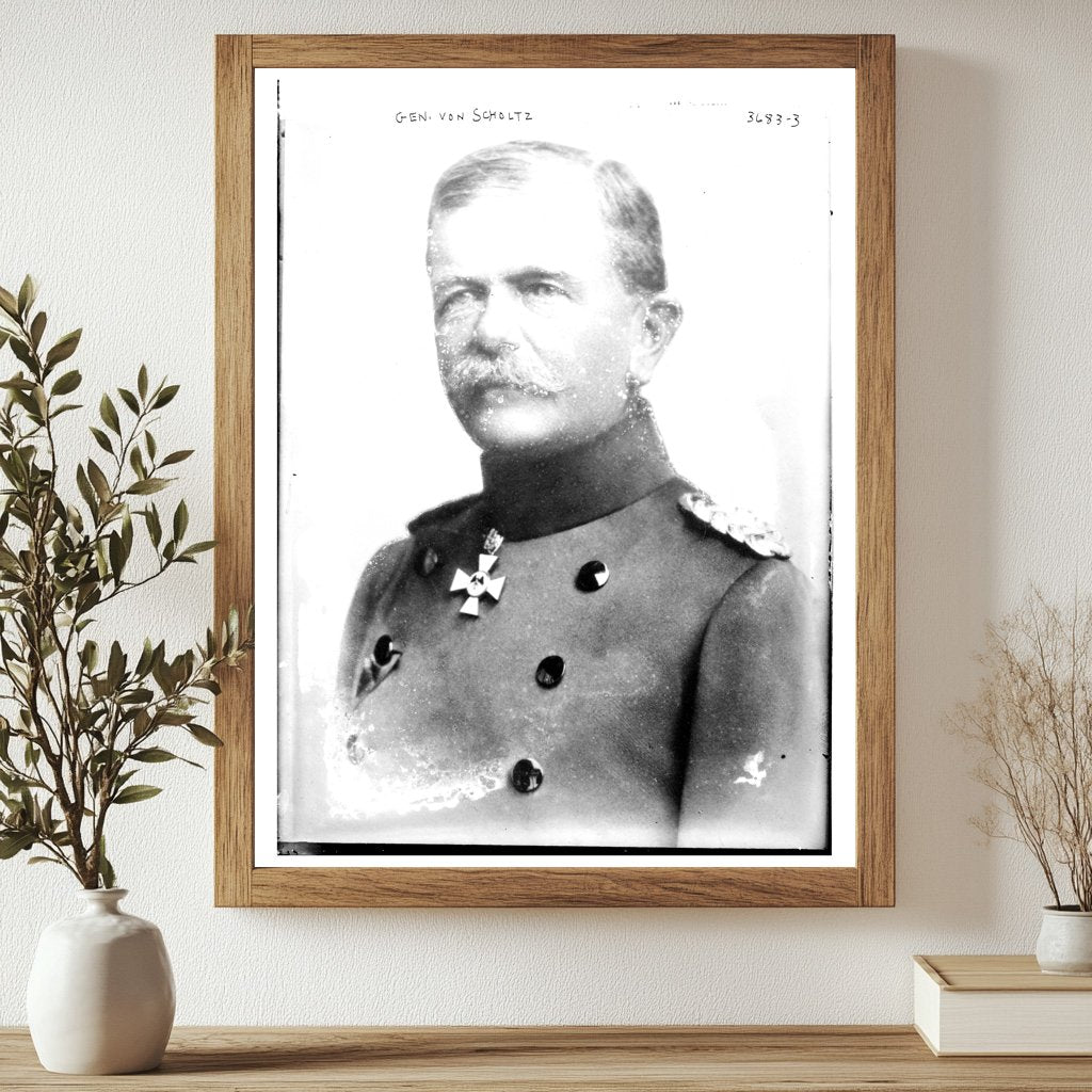 Historic Gen. von Scholtz, 12/13/15 Print, Vintage Art