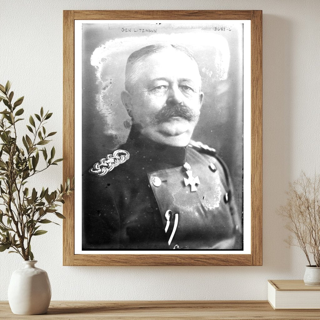 Historic Gen. Litzmann Print, Vintage Art