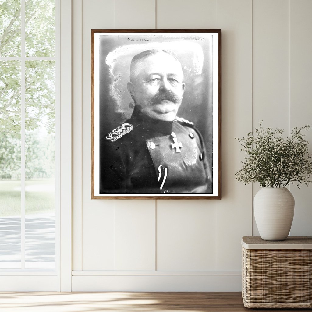 Historic Gen. Litzmann Print, Vintage Art