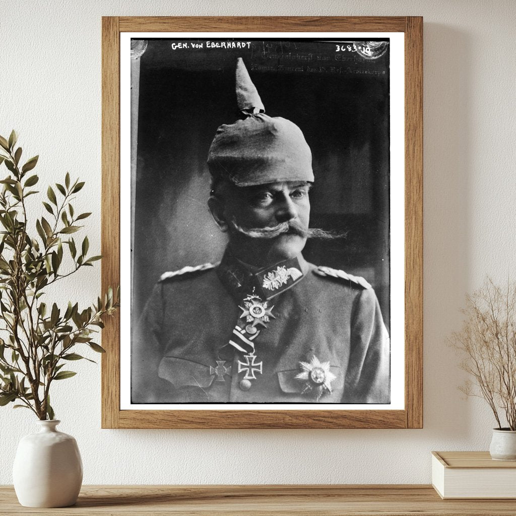 Historic Gen. Von Eberhardt Print, Vintage Art