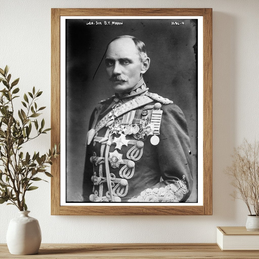 Historic Gen. Sir B.T. Mahon Print, Vintage Art