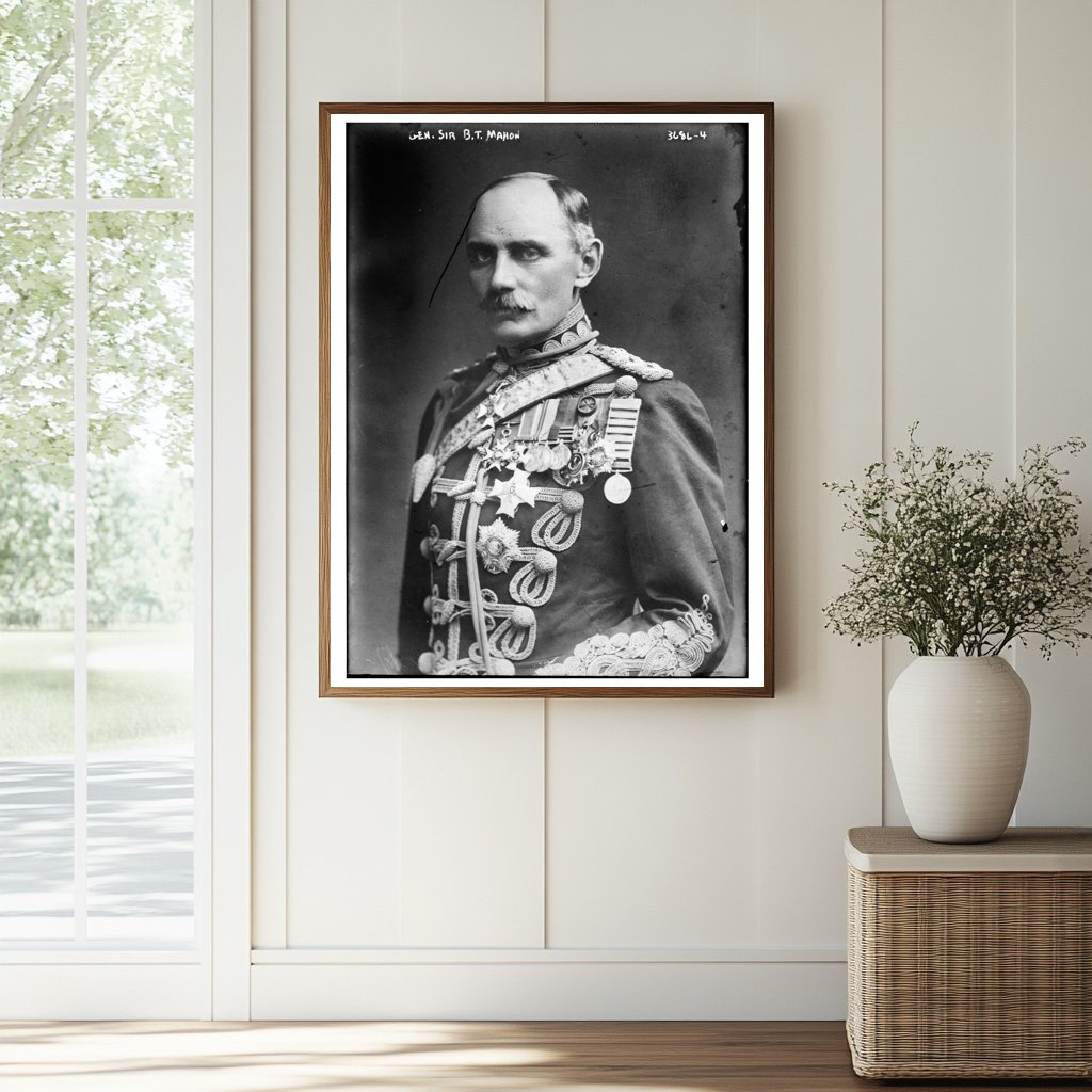 Historic Gen. Sir B.T. Mahon Print, Vintage Art