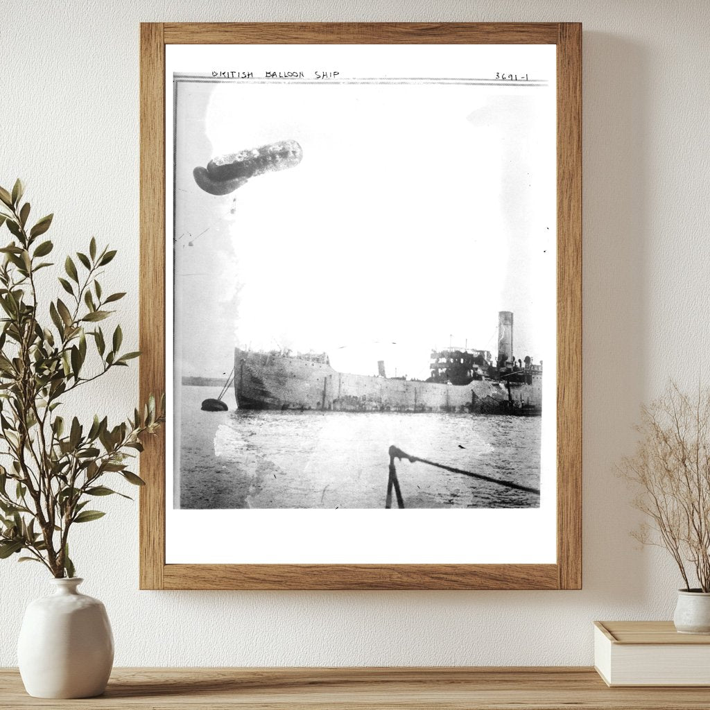 Historic British Balloon ship Print, Vintage Art