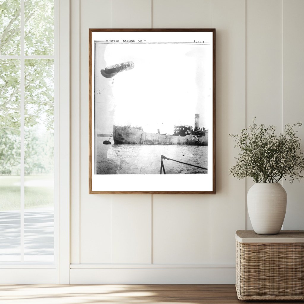 Historic British Balloon ship Print, Vintage Art