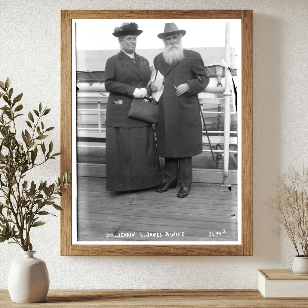 Historic Dr. Jenkin L. Jones and wife Print, Vintage Art