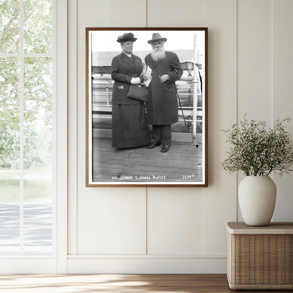 Historic Dr. Jenkin L. Jones and wife Print, Vintage Art