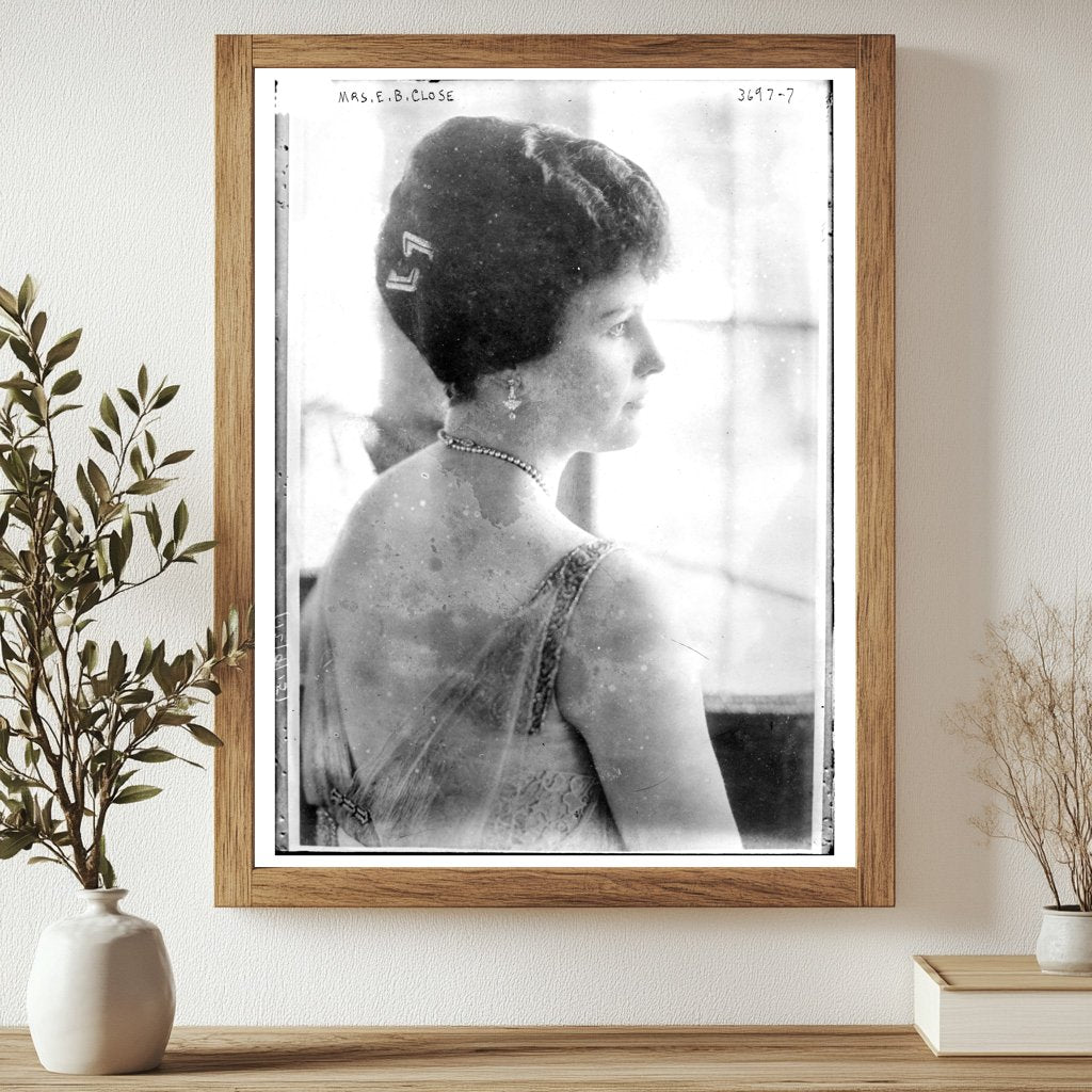 Historic Mrs. E.B. Close Print, Vintage Art