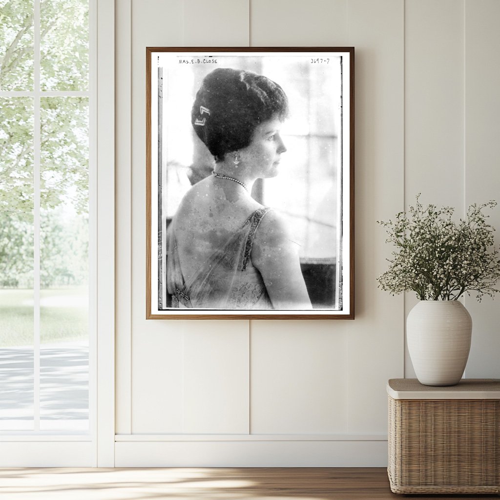 Historic Mrs. E.B. Close Print, Vintage Art
