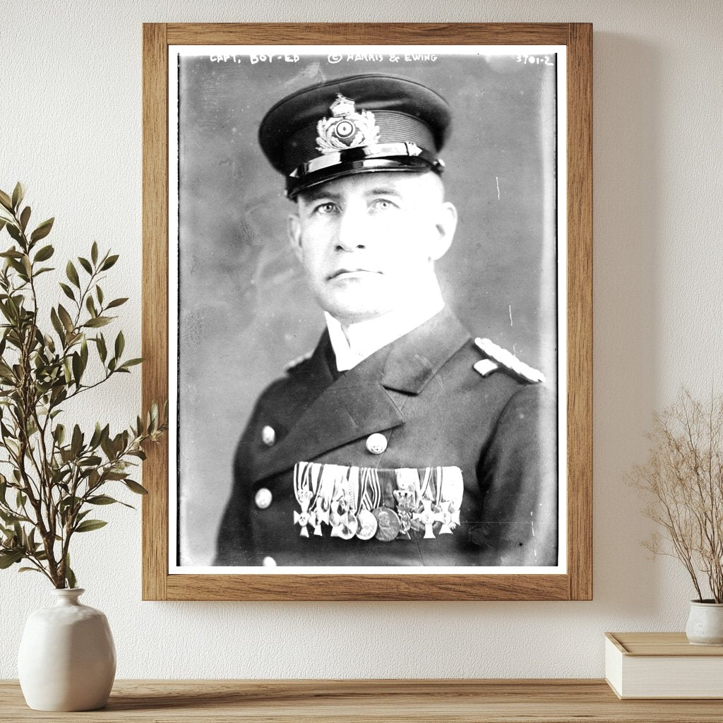 Historic Capt. Boy-Ed Print, Vintage Art