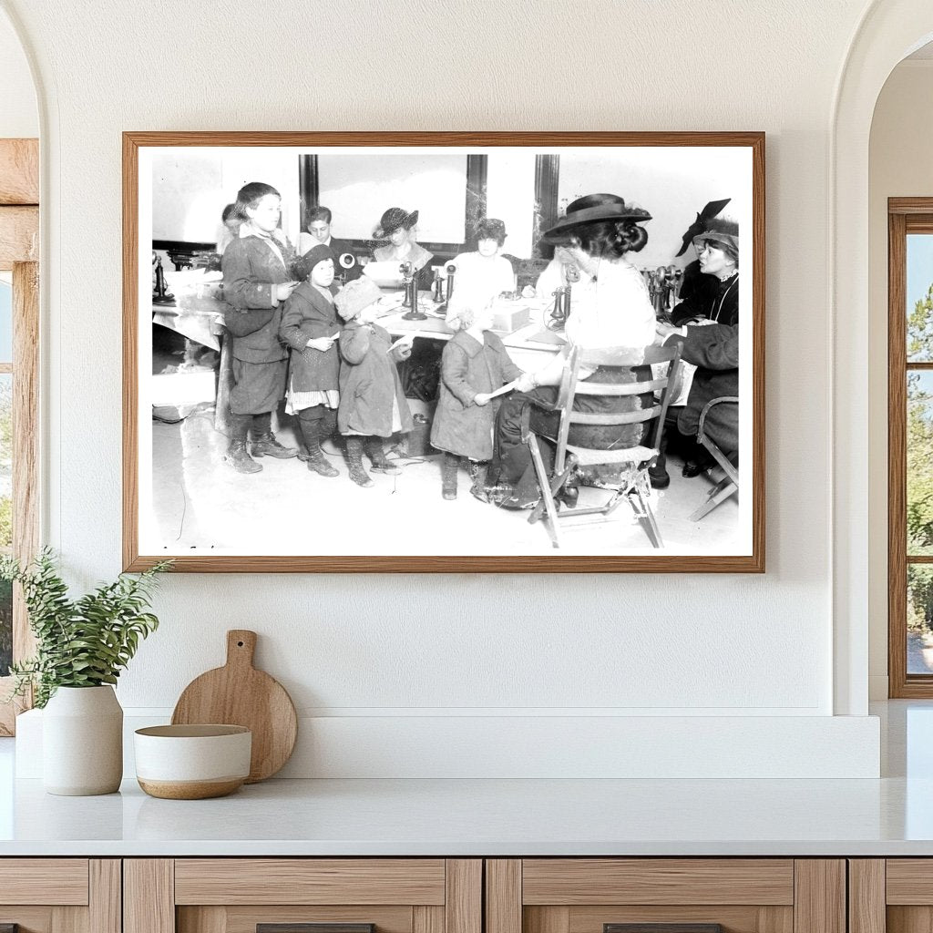 Vintage Santa Claus Headquarters Scene, New York 1910s