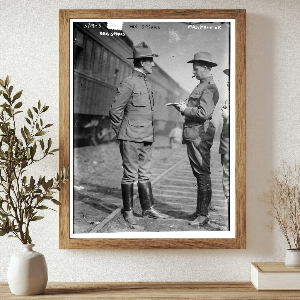 Historic Gen. Speaks, Maj. Palmer Print, Vintage Art