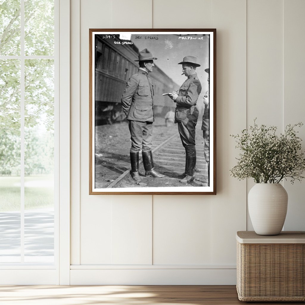 Historic Gen. Speaks, Maj. Palmer Print, Vintage Art