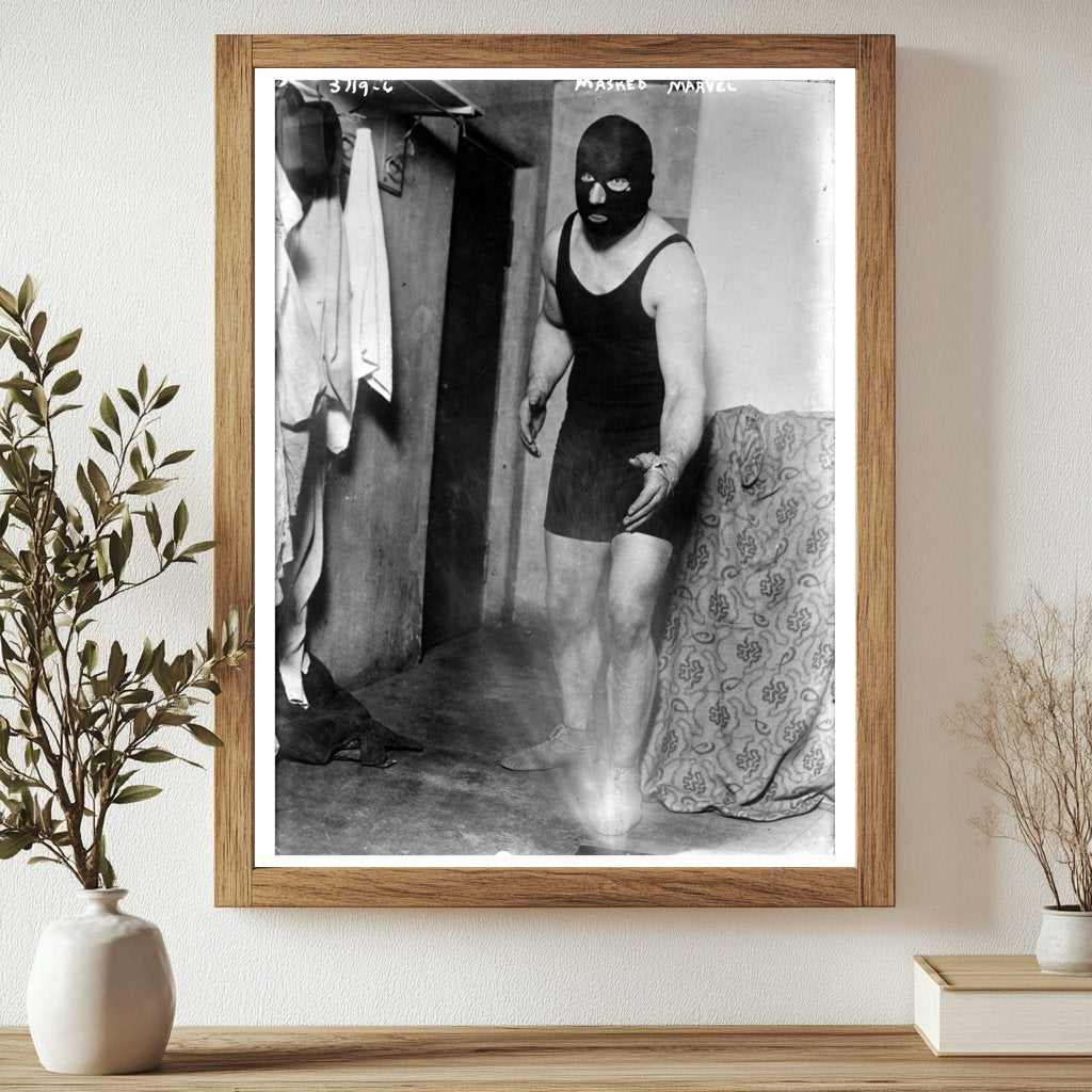 Historic Masked Marvel Print, Vintage Art