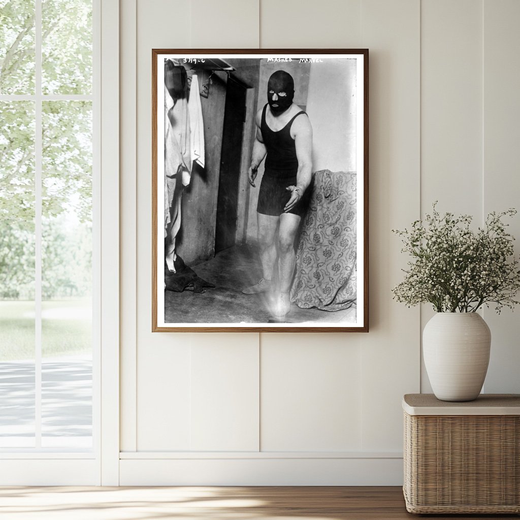 Historic Masked Marvel Print, Vintage Art