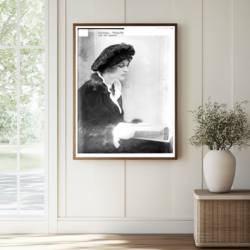 Historic Ferne Rogers (Mrs. Roy Bowman) Print, Vintage Art